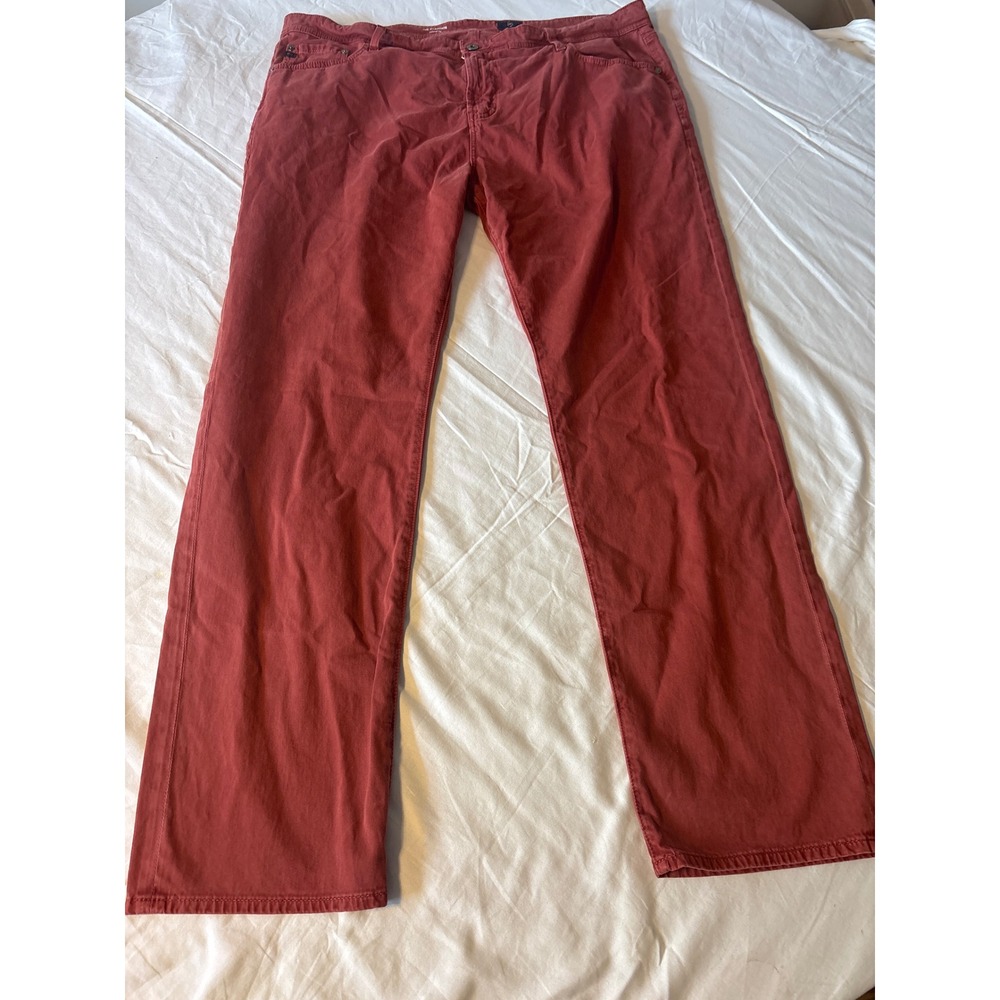 AG Adriano Goldschmied The Graduate Pants Mens 40 Red Excellent Tailored Leg
